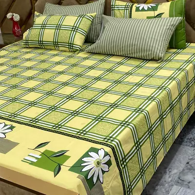 5 Pcs Cotton Printed Double Bedsheet