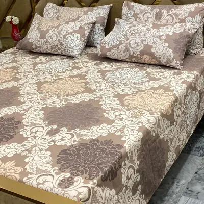5 Pcs Cotton Printed Double Bedsheet