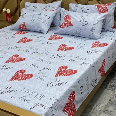 5 Pcs Cotton Printed Double Bedsheet