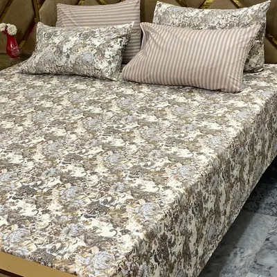 5 Pcs Cotton Printed Double Bedsheet