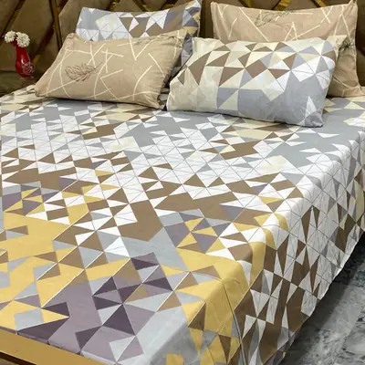 5 Pcs Cotton Printed Double Bedsheet