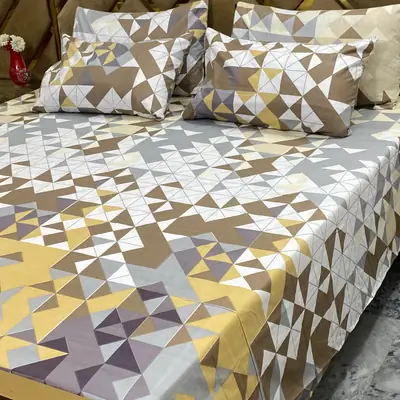 5 Pcs Cotton Printed Double Bedsheet
