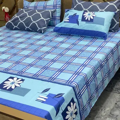 5 Pcs Cotton Printed Double Bedsheet