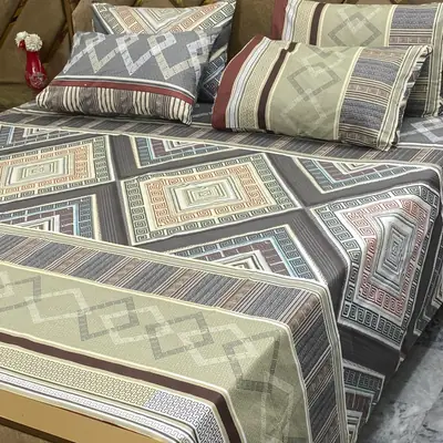 5 Pcs Cotton Printed Double Bedsheet