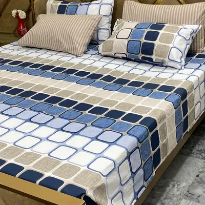 5 Pcs Cotton Printed Double Bedsheet