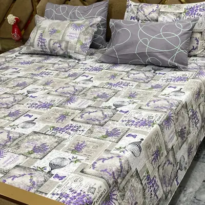 5 Pcs Cotton Printed Double Bedsheet