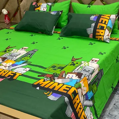5 Pcs Cotton Printed Double Bedsheet