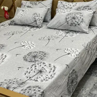 5 Pcs Cotton Printed Double Bedsheet