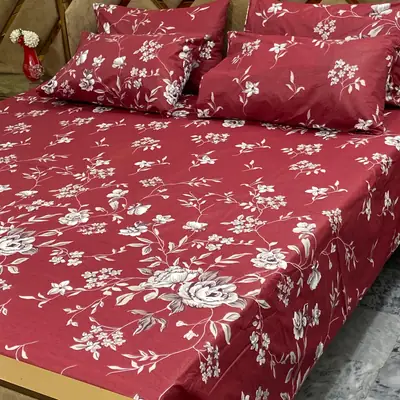 5 Pcs Cotton Printed Double Bedsheet