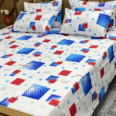 5 Pcs Cotton Printed Double Bedsheet