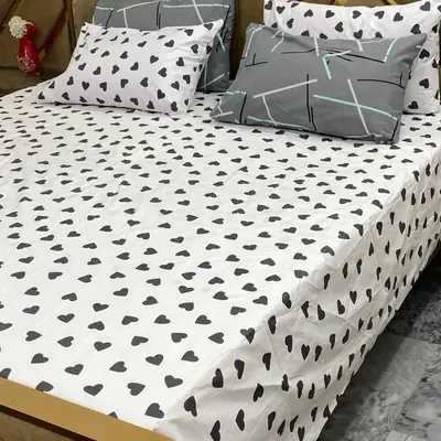 5 Pcs Cotton Printed Double Bedsheet