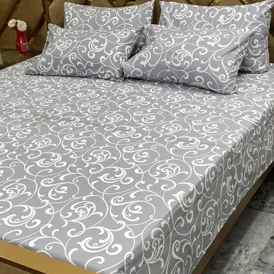 5 Pcs Cotton Printed Double Bedsheet