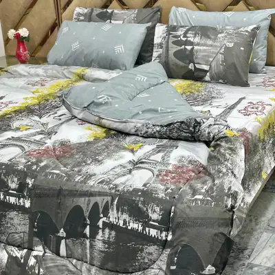 6 Pcs Cotton Printed Comforter Set