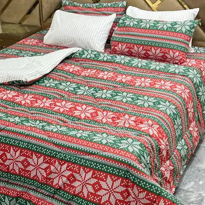 6 Pcs Cotton Printed Comforter Set