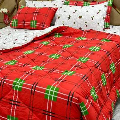 6 Pcs Cotton Printed Comforter Set