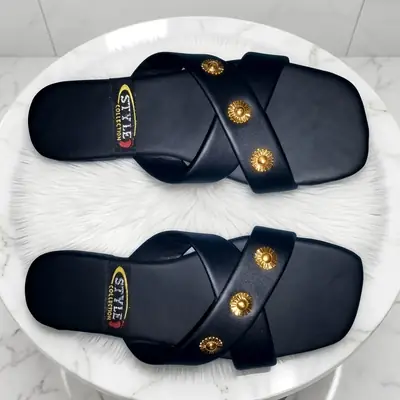 Women's Elegant Cross Strap Casual Flat Slippers  thumbnail 8
