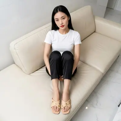 Women's Elegant Cross Strap Casual Flat Slippers 