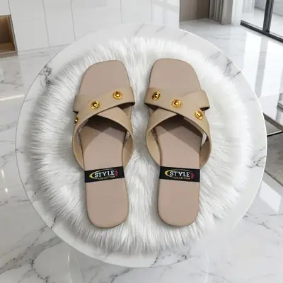 Women's Elegant Cross Strap Casual Flat Slippers  thumbnail 10