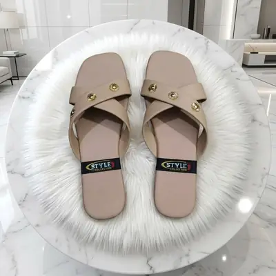 Women's Elegant Cross Strap Casual Flat Slippers  thumbnail 7