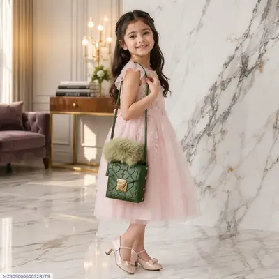 Trendy Girl's Mini Handbag - 1 Pc Embossed Green Style