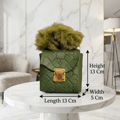 Trendy Girl's Mini Handbag - 1 Pc Embossed Green Style thumbnail 2