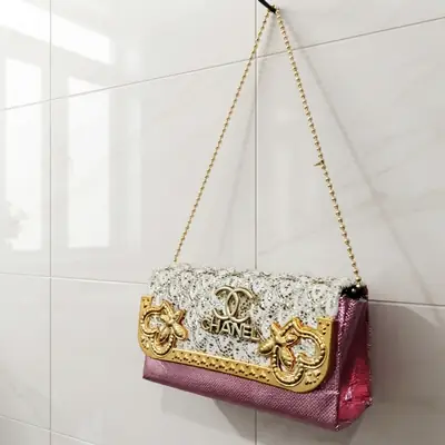 Kids Girls Sparkle Princess Party Hand & Shoulder Bag With Beads Strap thumbnail 6