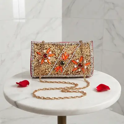 Kids Girls Glitter Party Shoulder HandBag With Chain thumbnail 3