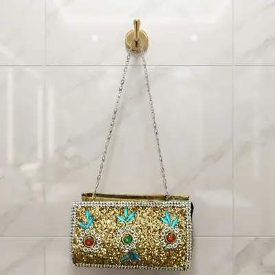 Kids Girls Glitter Party Shoulder HandBag With Chain thumbnail 6