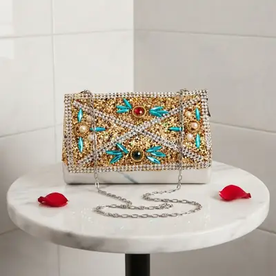 Kids Girls Glitter Party Shoulder HandBag With Chain thumbnail 4