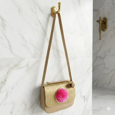 Queen Aura Crossbody Bag Beige PU Leather thumbnail 5