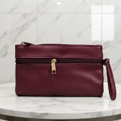 Women's PU Leather Embroidered Fancy Clutch With Strap thumbnail 5
