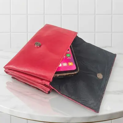 Ladies PU Leather Hand clutch Double Flap Magnetic Closure thumbnail 2