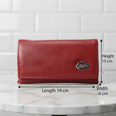 Ladies PU Leather Hand clutch Double Flap Magnetic Closure thumbnail 6