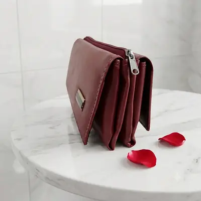 Ladies PU Leather Hand clutch Double Flap Magnetic Closure thumbnail 4
