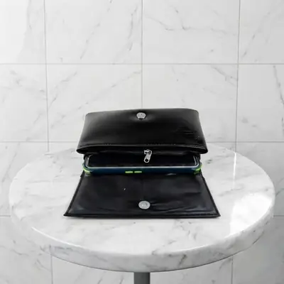 Ladies PU Leather Hand clutch Double Flap Magnetic Closure thumbnail 6