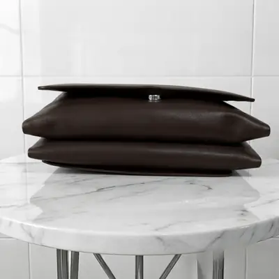 Ladies PU Leather Hand clutch Double Flap-Dark Brown  thumbnail 8