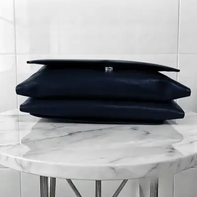 Ladies PU Leather Hand clutch Double Flap - Dark Blue  thumbnail 6