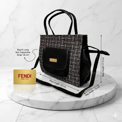 Elegant Black Jute Textured Shoulder Bag for Women 22x10x21.5cm thumbnail 6