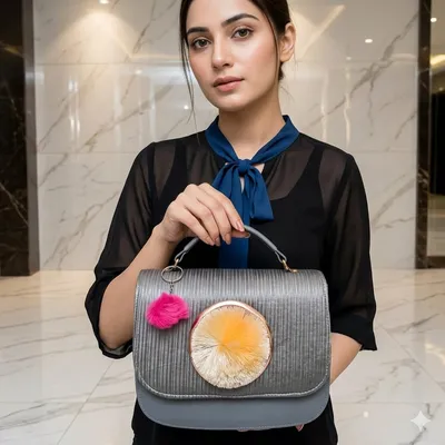 Women's PU Leather Textured Shoulder Bag With Long Strap thumbnail 2