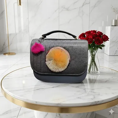 Women's PU Leather Textured Shoulder Bag With Long Strap thumbnail 4