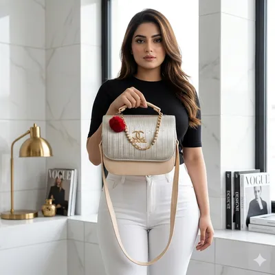 Golden Pearl Luxe Shoulder Bag With Long Strap thumbnail 2