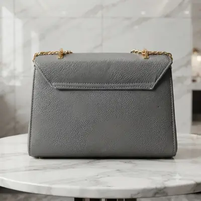 Royal Grey Luxe Shoulder Bag With Long Chain Strap  thumbnail 4