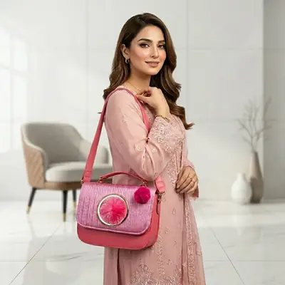 Queen Aura Elegant Texture Hand & Shoulder Bag-Long Strap