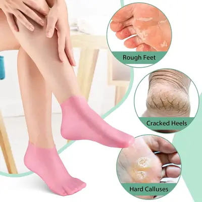 1 Pair Silicon Moisturizing Socks Silicone Gel Socks 