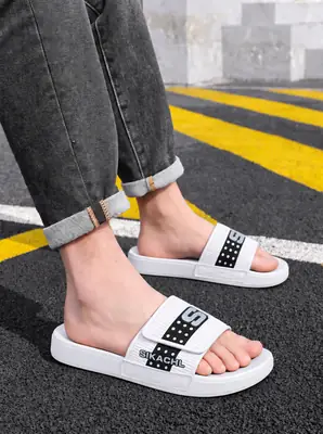 Men's Blue Comfort Slides – Trendy Casual Slippers with Cushioned Sole & Stylish Strap