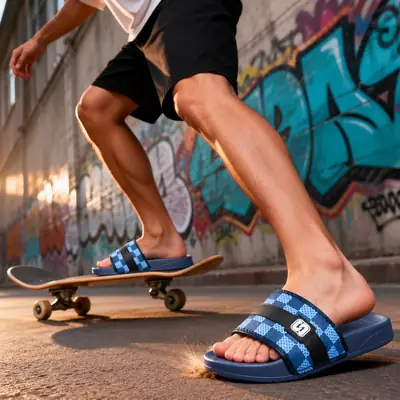 Men's Checkboard  Fancy Slide Slippers