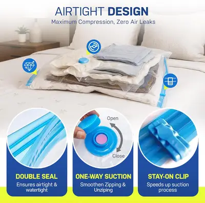 Vacuum Storage Bags with Hand Pump — save up to 80% space. thumbnail 2