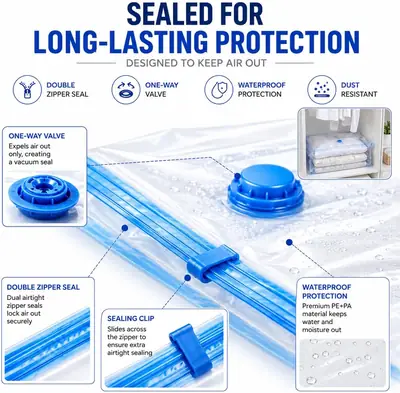 Vacuum Storage Bags with Hand Pump — save up to 80% space. thumbnail 3