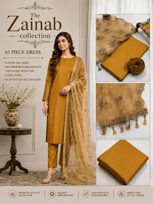 3 Pcs Women's Unstitched Plain Suit
