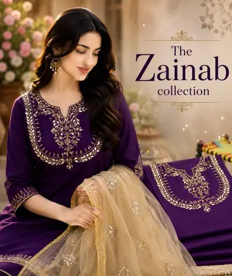 3 Pcs Women's Unstitched Mirror Work Suit thumbnail 12